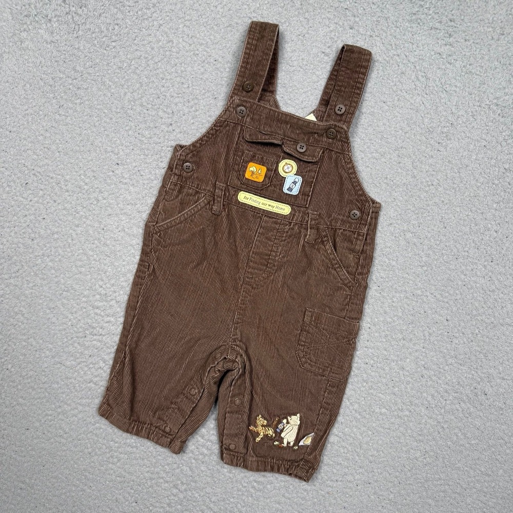 Kids Disney Classic Pooh Brown Corduroy Overalls